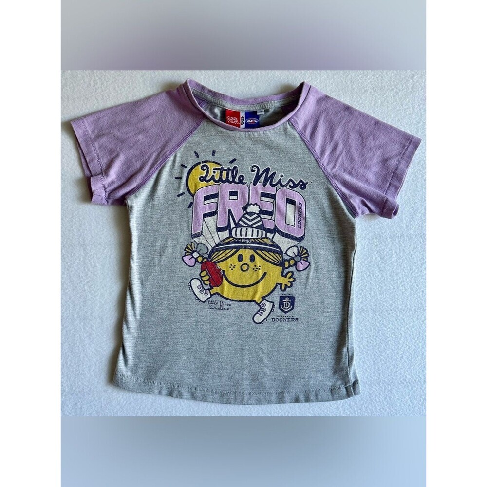 Little Miss FREO AFL Dockers Kids Tee • Sz 10 • Single Stitch